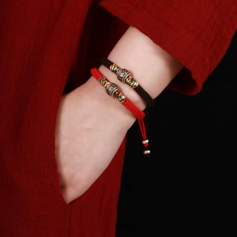 Buddha Stones 925 Sterling Silver Om Mani Padme Hum King Kong Knot Faith Bracelet - image 16