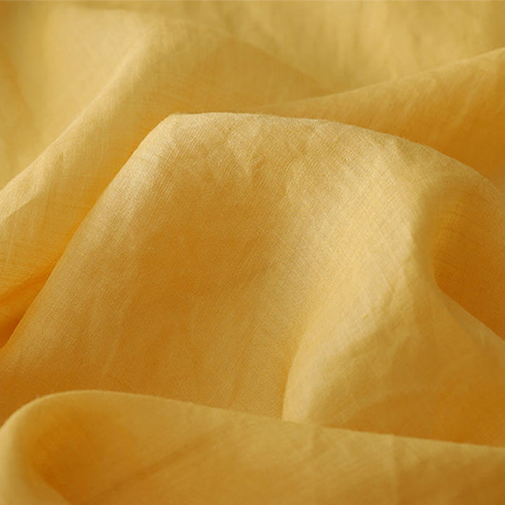 Buddha Stones Solid Color Frog-Button Three Quarter Sleeve Double Layer Cotton Linen Shirt - image 15