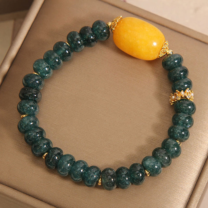 Buddha Stones Green Jade Abacus Beads Topaz Luck Bracelet