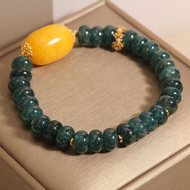 Buddha Stones Green Jade Abacus Beads Topaz Luck Bracelet