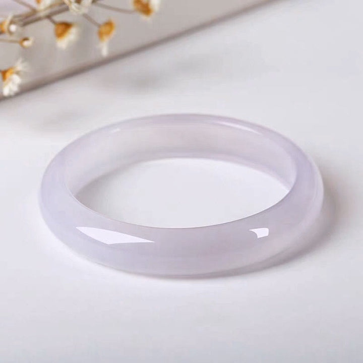 Buddha Stones Natural Chalcedony Positive Energy Bracelet Bangle - 61-62mm - image 0
