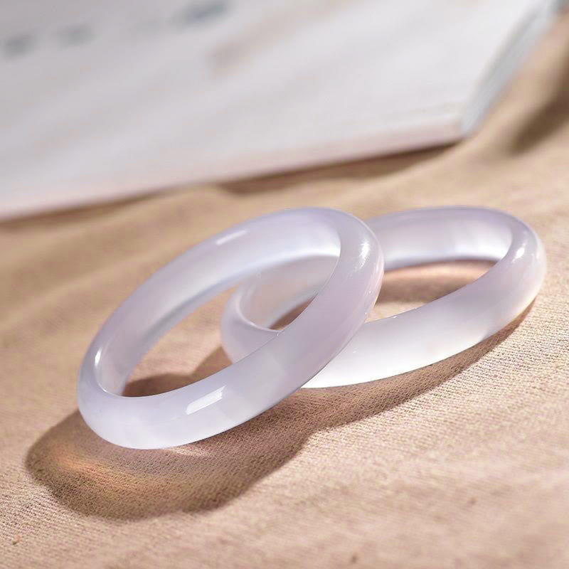 Buddha Stones Natural Chalcedony Positive Energy Bracelet Bangle - image 3