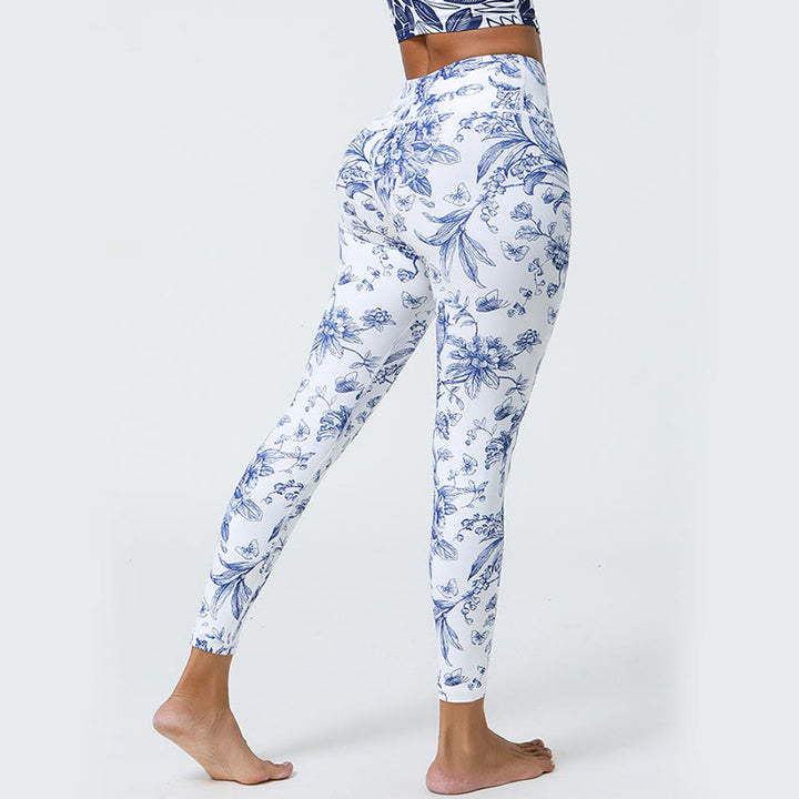 Buddha Stones Flowers Leaves Dandelions Pineapples Print Sports Fitness High Waist Leggings Women's Yoga Pants - image 5