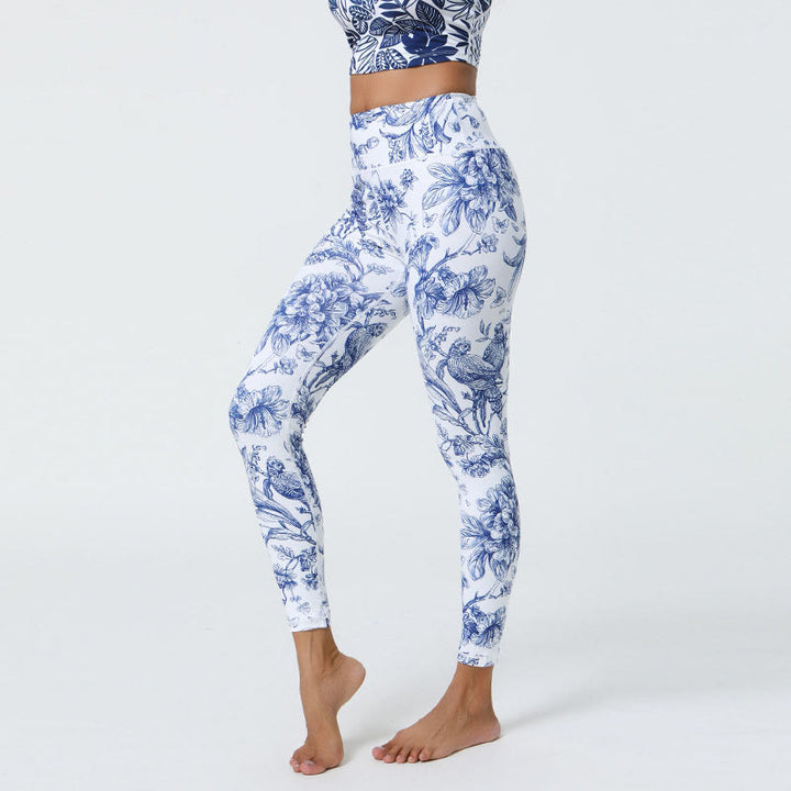 Buddha Stones Flowers Leaves Dandelions Pineapples Print Sports Fitness High Waist Leggings Women's Yoga Pants - image 3