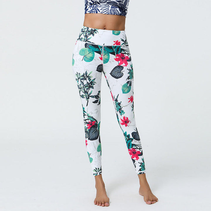 Buddha Stones Flowers Leaves Dandelions Pineapples Print Sports Fitness High Waist Leggings Women's Yoga Pants - image 8