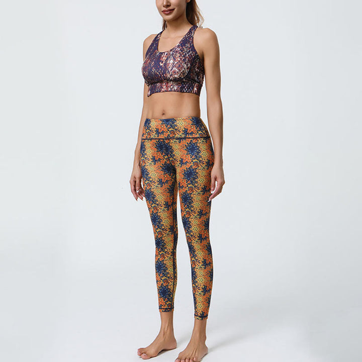 Buddha Stones Flowers Geometric Mandalas Print Sports Fitness Yoga High Waist Leggings Women's Pants - image 5