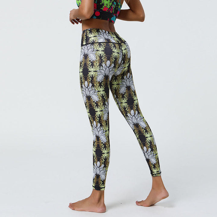 Buddha Stones Flowers Geometric Mandalas Print Sports Fitness Yoga High Waist Leggings Women's Pants - image 18