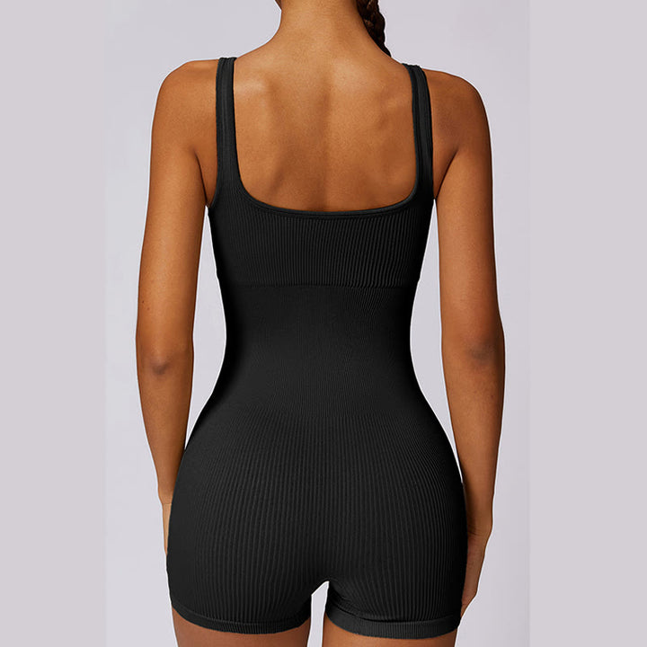 Buddha Stones Solid Seamless Jumpsuit Romper Sports Fitness Yoga Women Bodysuit