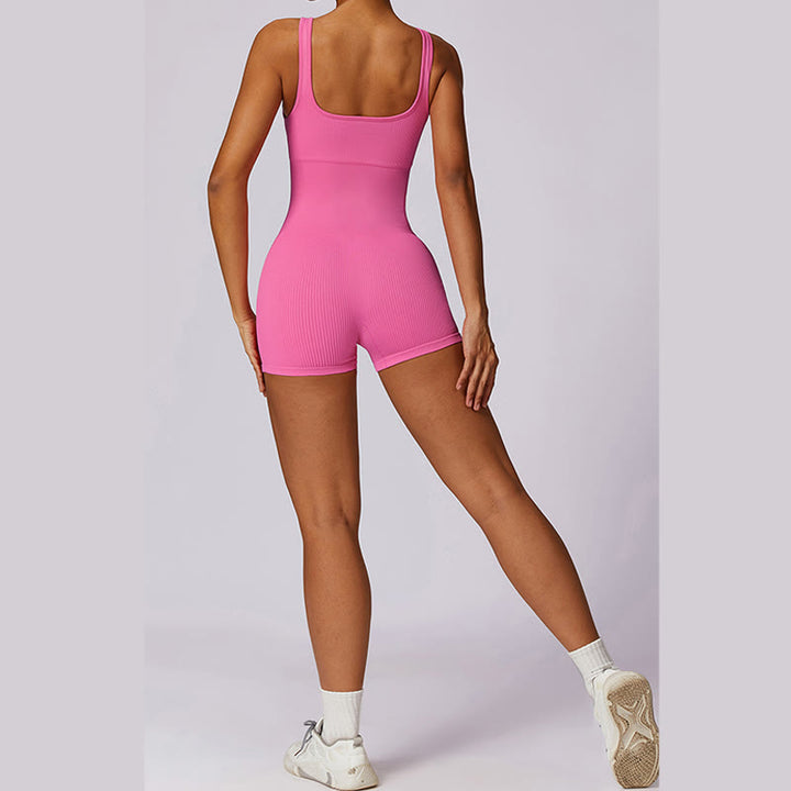 Buddha Stones Solid Seamless Jumpsuit Romper Sports Fitness Yoga Women Bodysuit