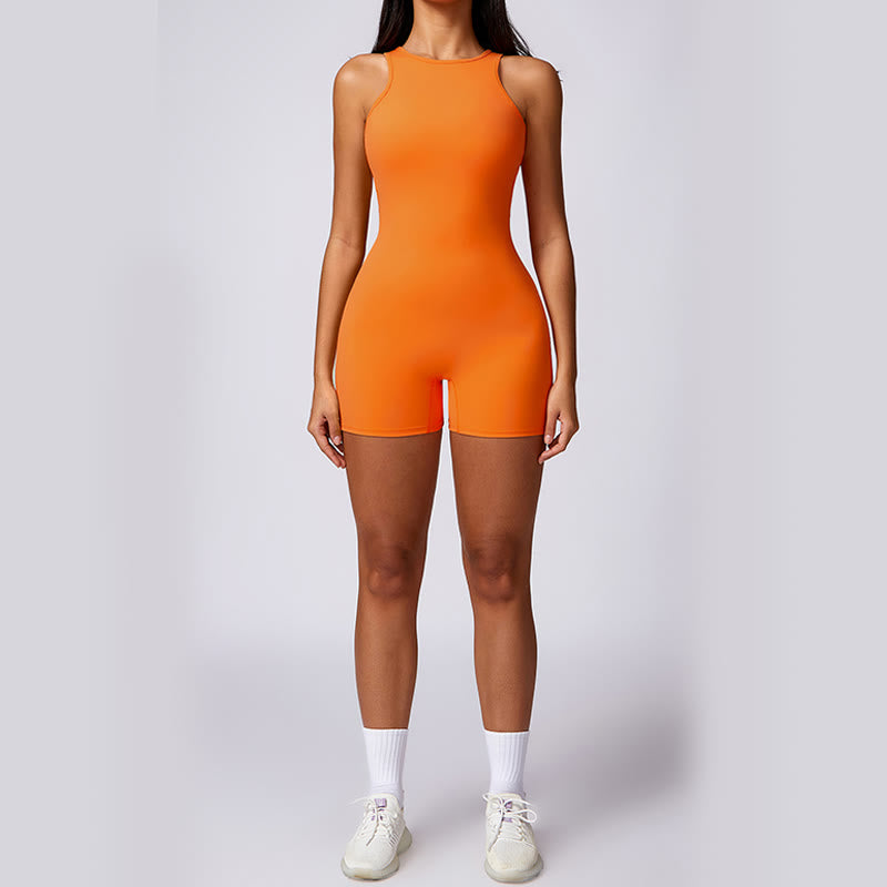 Buddha Stones Cut-Out Backless Jumpsuit Romper Sports Gym Fitness Yoga Women Bodysuit