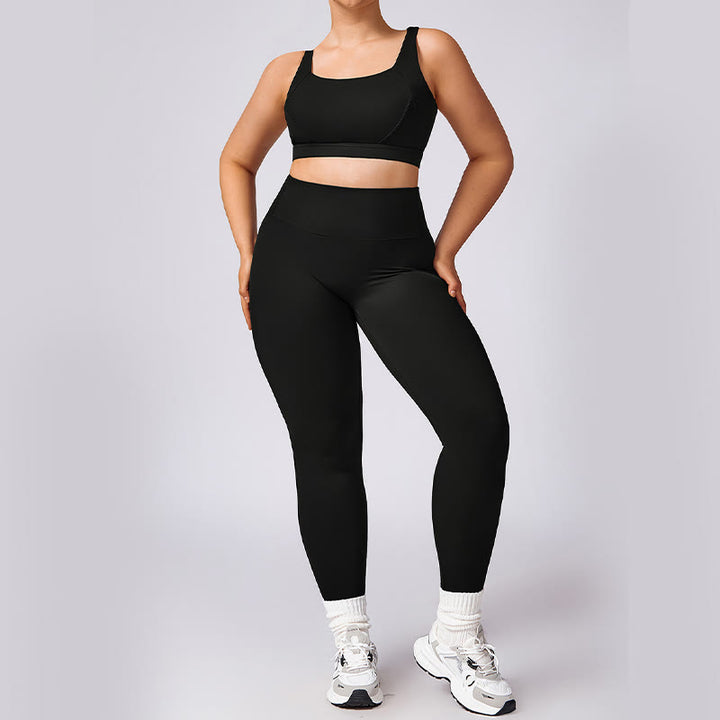 Buddha Stones PLUS SIZE Backless Criss-Cross Strap Bra Shorts Leggings Pants Sports Gym Yoga Quick Drying Outfits