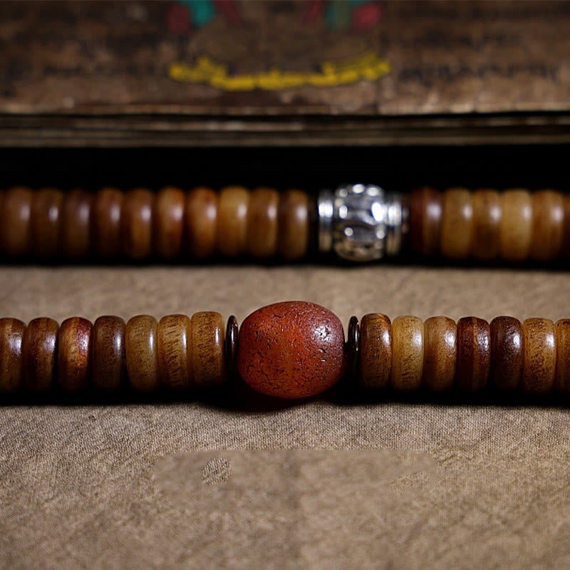 Buddha Stones Tibetan 108 Mala Beads Yak Bone Dzi Bead PiXiu Nine Palaces Eight Diagrams Balance Bracelet