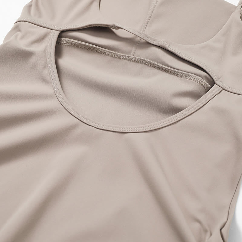 Buddha Stones Solid Backless Tennis Yoga Women Sports Dress - image 33