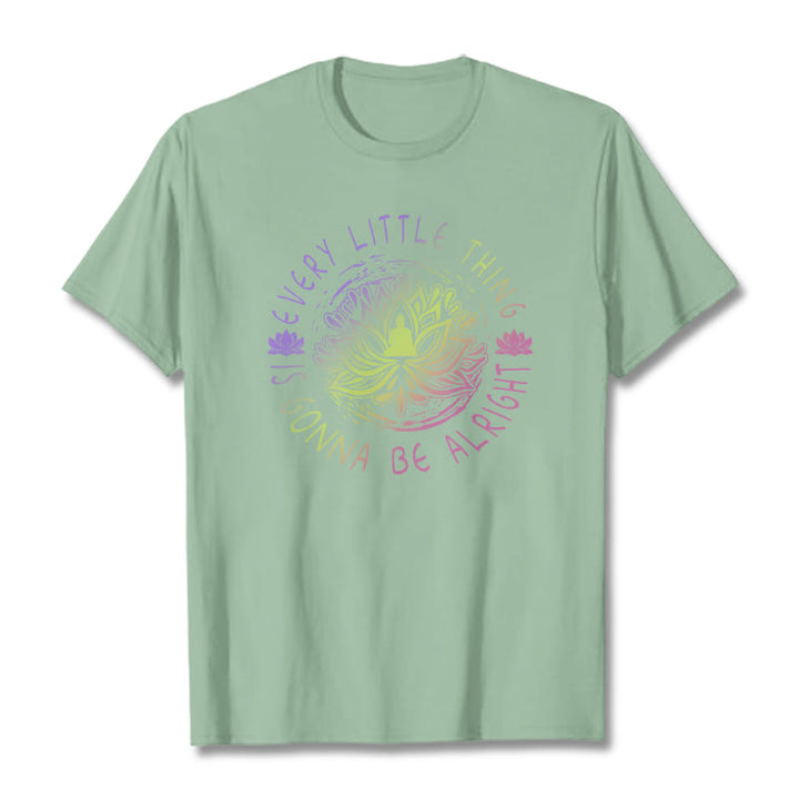 Buddha Stones Every Little Thing Is Gonna Be Alright Tee T-shirt - PaleGreen - 2XL - image 15