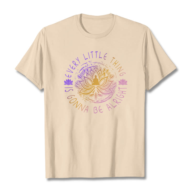 Buddha Stones Every Little Thing Is Gonna Be Alright Tee T-shirt - Bisque - 2XL - image 10