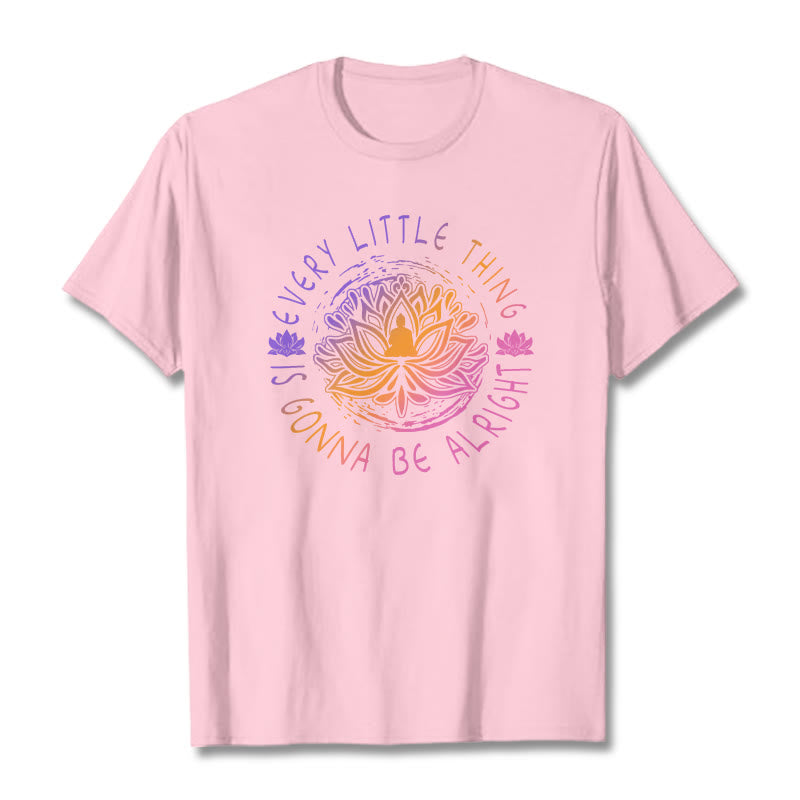 Buddha Stones Every Little Thing Is Gonna Be Alright Tee T-shirt - LightPink - 2XL - image 17