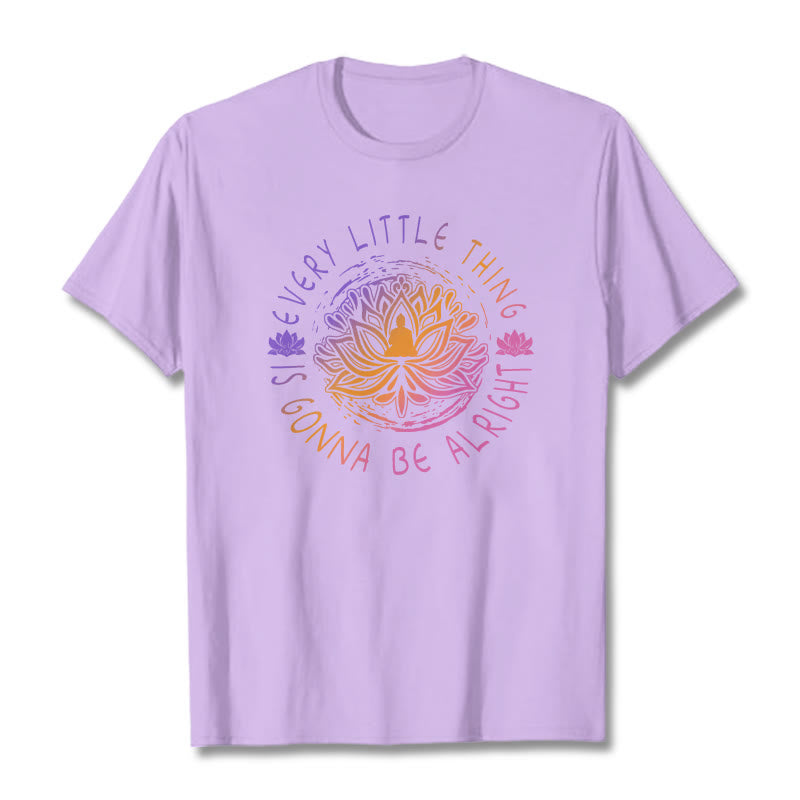 Buddha Stones Every Little Thing Is Gonna Be Alright Tee T-shirt - Plum - 2XL - image 1