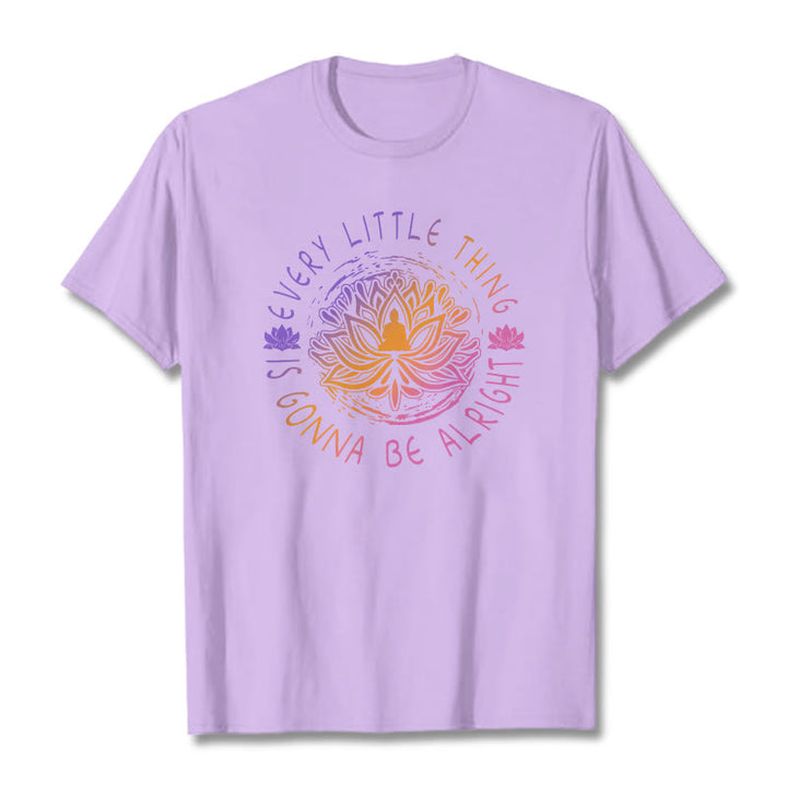 Buddha Stones Every Little Thing Is Gonna Be Alright Tee T-shirt - Plum - 2XL - image 1