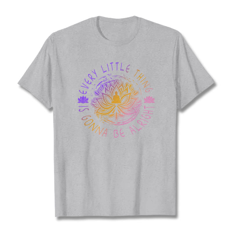 Buddha Stones Every Little Thing Is Gonna Be Alright Tee T-shirt - LightGrey - 2XL - image 12