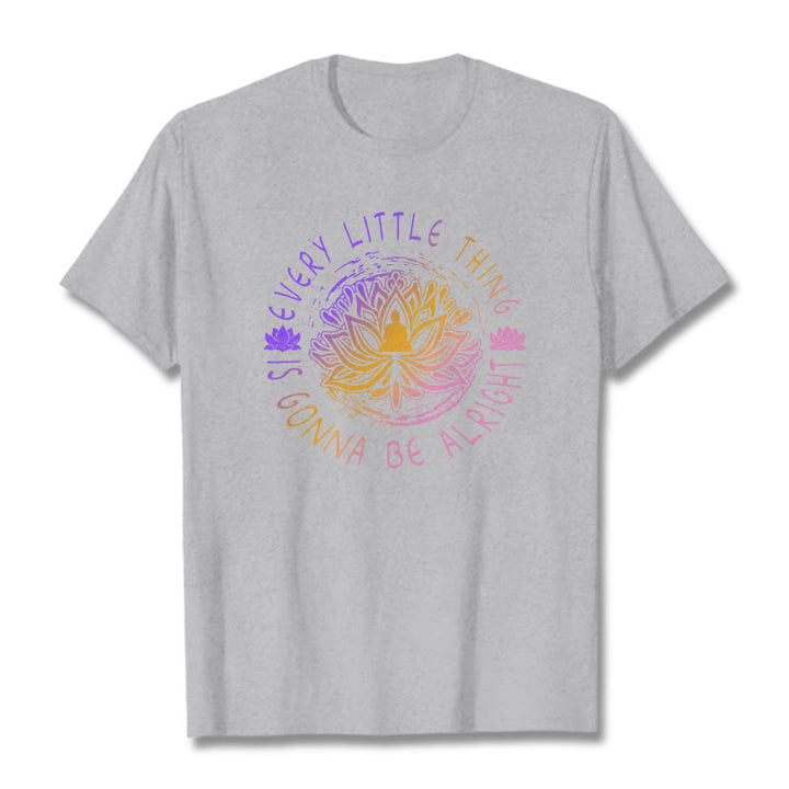 Buddha Stones Every Little Thing Is Gonna Be Alright Tee T-shirt - LightGrey - 2XL - image 12