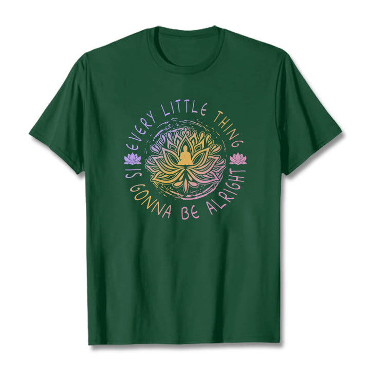 Buddha Stones Every Little Thing Is Gonna Be Alright Tee T-shirt - ForestGreen - 2XL - image 13