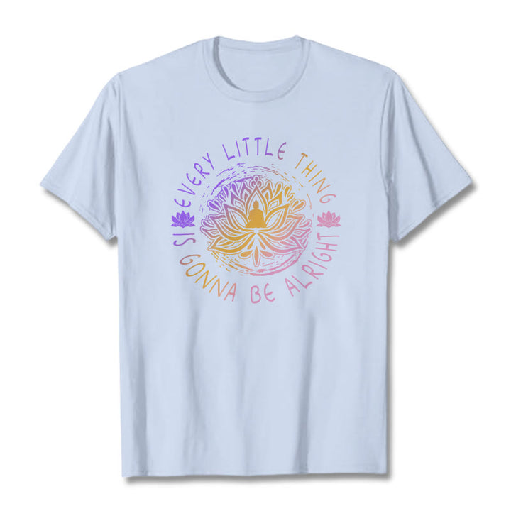 Buddha Stones Every Little Thing Is Gonna Be Alright Tee T-shirt - LightCyan - 2XL - image 19