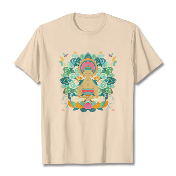 Buddha Stones Butterfly Lotus Buddha-Inspired Tee T-shirt