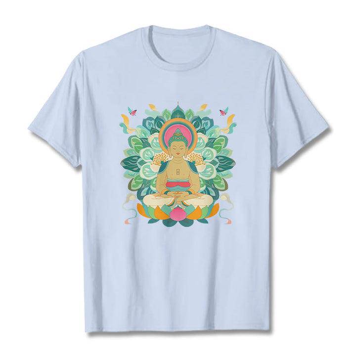 Buddha Stones Butterfly Lotus Buddha-Inspired Tee T-shirt