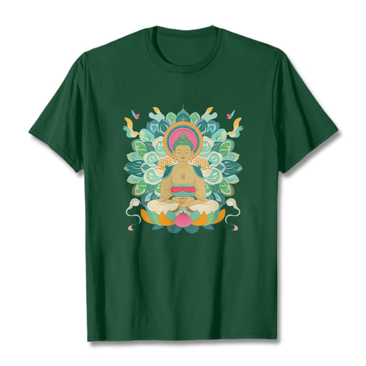 Buddha Stones Butterfly Lotus Buddha-Inspired Tee T-shirt