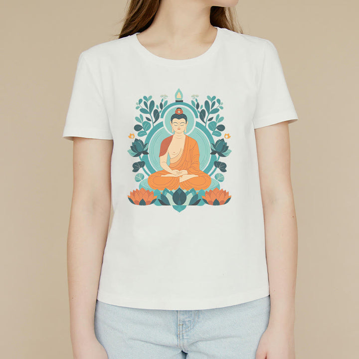 Buddha Stones Lotus Buddha Meditation Tee T-shirt