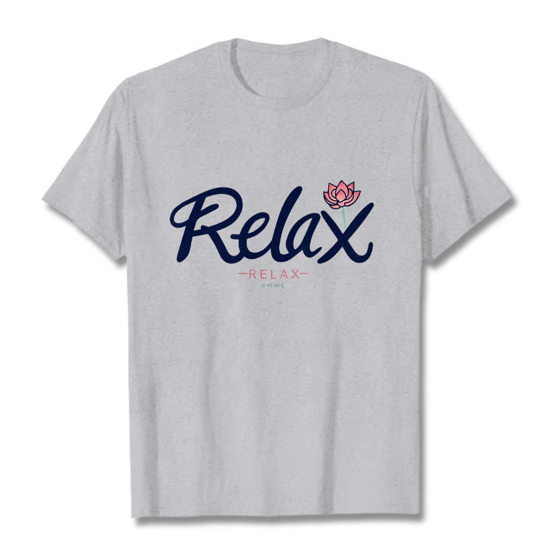 Buddha Stones RELAX Lotus Tee T-shirt - LightGrey - 2XL - image 19