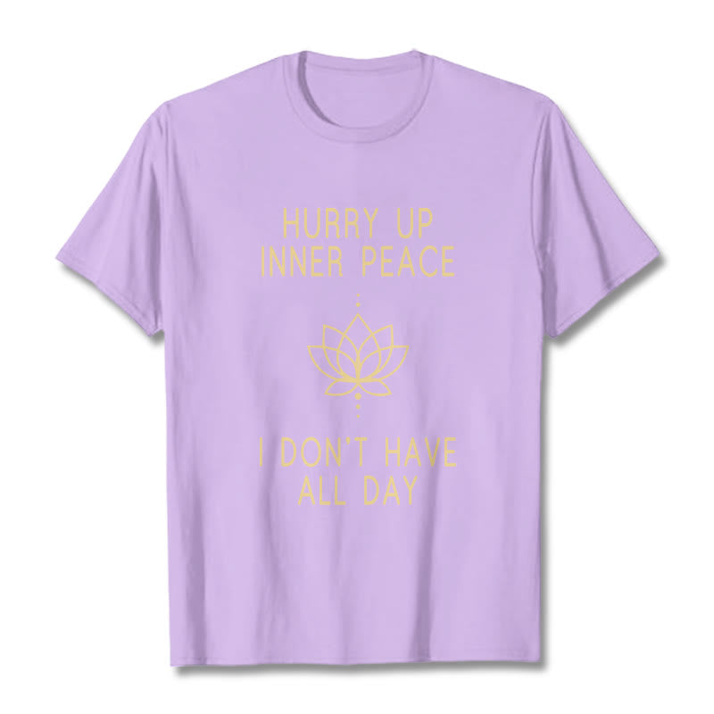 Buddha Stones HURRY UP INNER PEACE Tee T-shirt - Plum - Lotus Lines - XXL - image 16