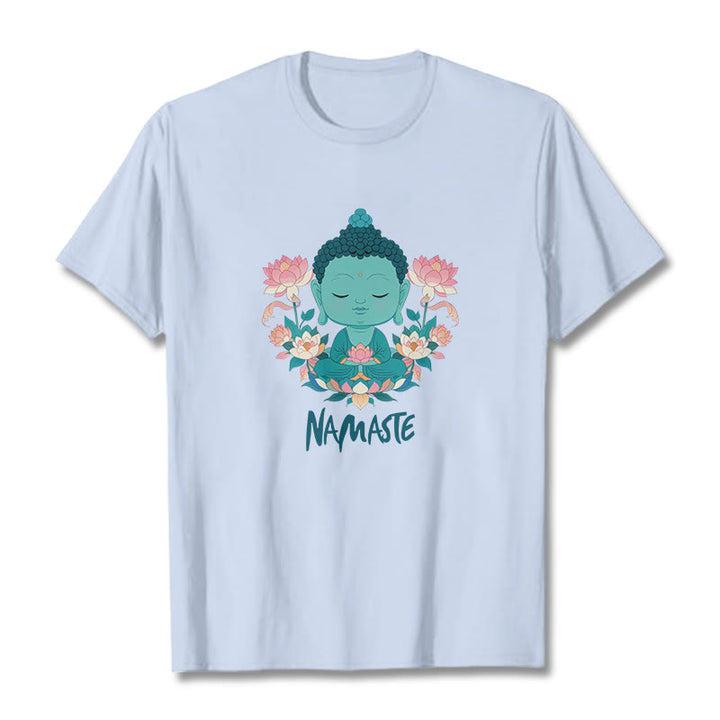 Buddha Stones NAMASTE Buddha Lotus Meditation Tee T-shirt