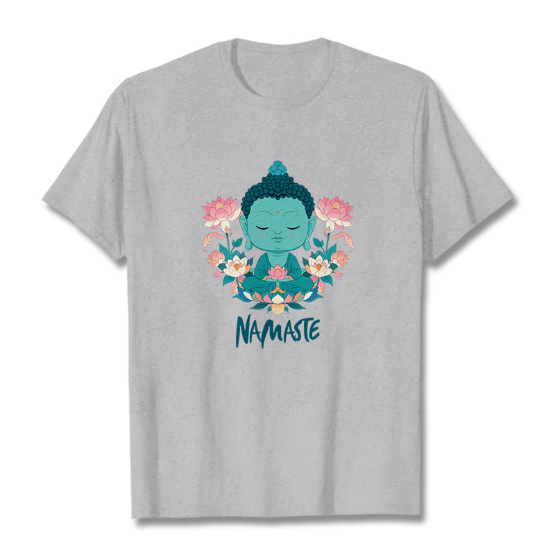 Buddha Stones NAMASTE Buddha Lotus Meditation Tee T-shirt