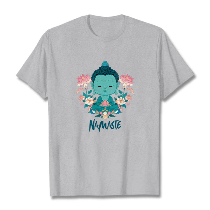 Buddha Stones NAMASTE Buddha Lotus Meditation Tee T-shirt