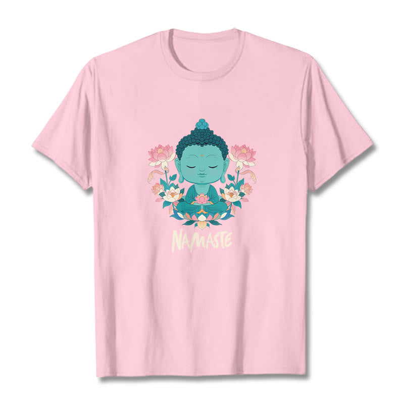 Buddha Stones NAMASTE Buddha Lotus Meditation Tee T-shirt