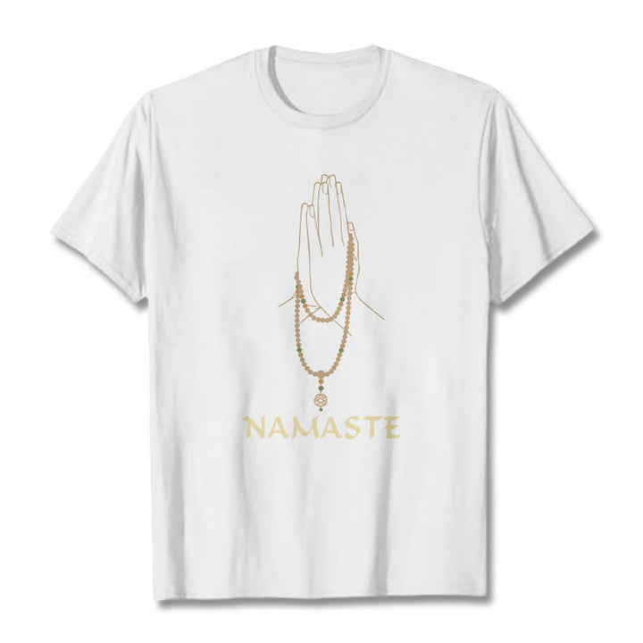 Buddha Stones NAMASTE Tee T-shirt - White - 2XL - image 1