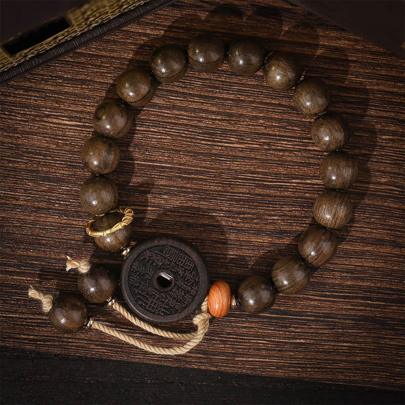 Buddha Stones Ebony Wood Mountain Ghosts Spend Money Balance Bracelet