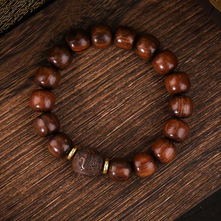 Buddha Stones Natural Rosewood Compassion Bracelet