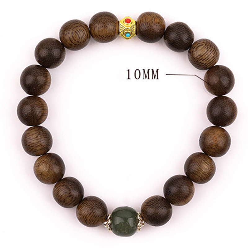 Buddha Stones Agarwood Good Luck Liuli Strength Bracelet