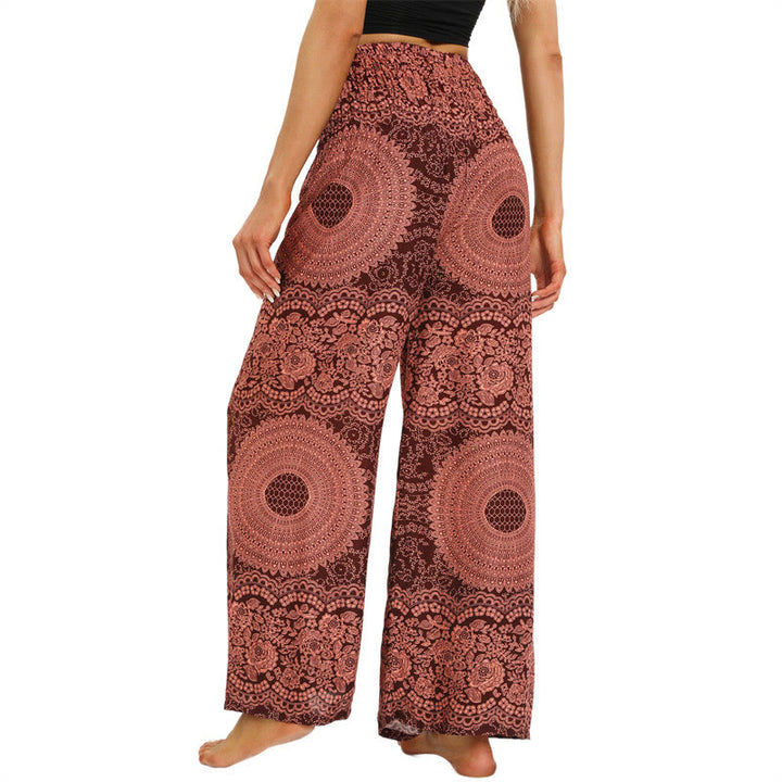 Buddha Stones Boho Lace-up Wide Leg Pants Women's Yoga Pants - image 3