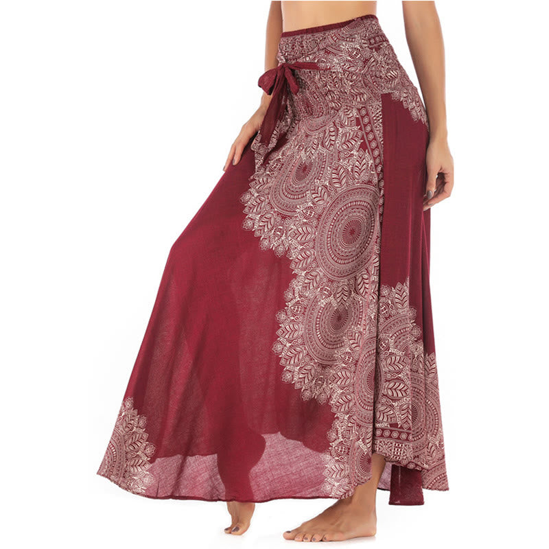 Buddha Stones Two Style Wear Boho Mandala Flower Beach Skirt Dress - Salmon - US4-12，UK/AU8-16，EU36-44 (F) - image 20