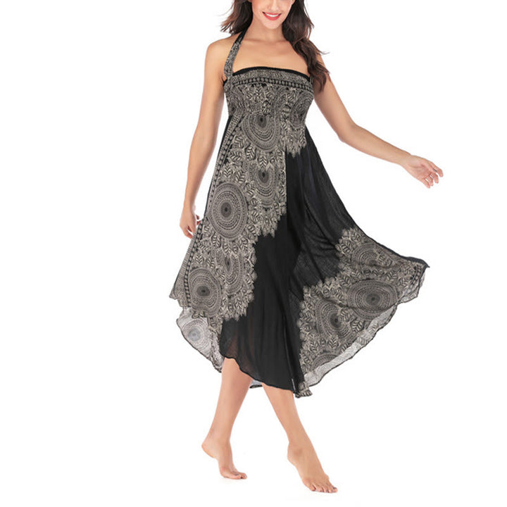 Buddha Stones Two Style Wear Boho Mandala Flower Beach Skirt Dress - image 18
