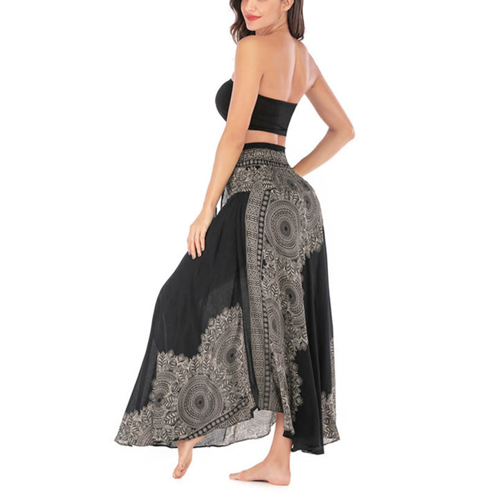 Buddha Stones Two Style Wear Boho Mandala Flower Beach Skirt Dress - image 16