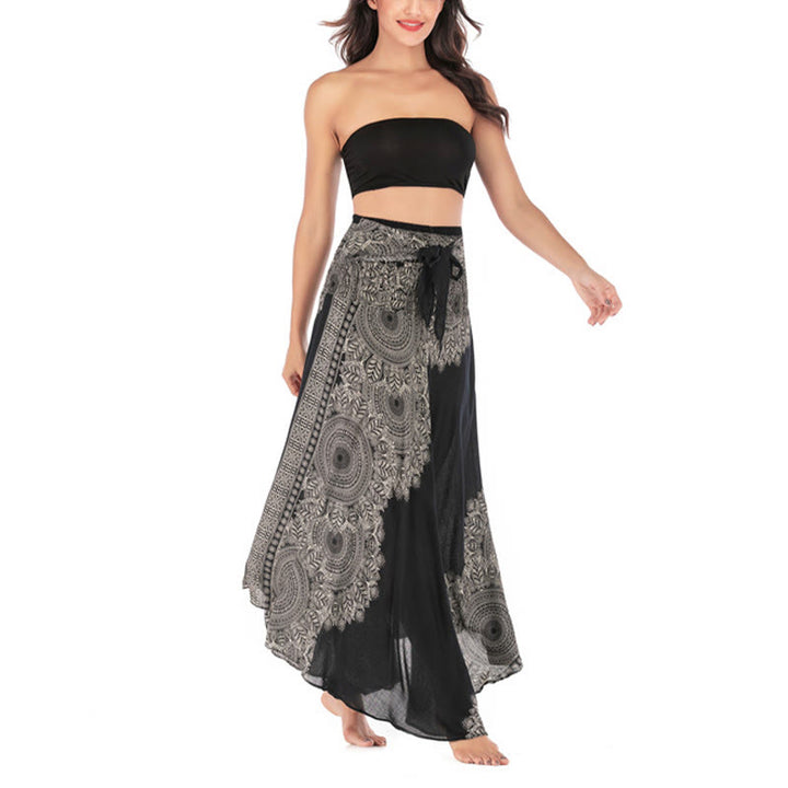 Buddha Stones Two Style Wear Boho Mandala Flower Beach Skirt Dress - image 12