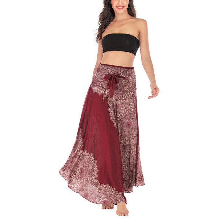 Buddha Stones Two Style Wear Boho Mandala Flower Beach Skirt Dress - image 21