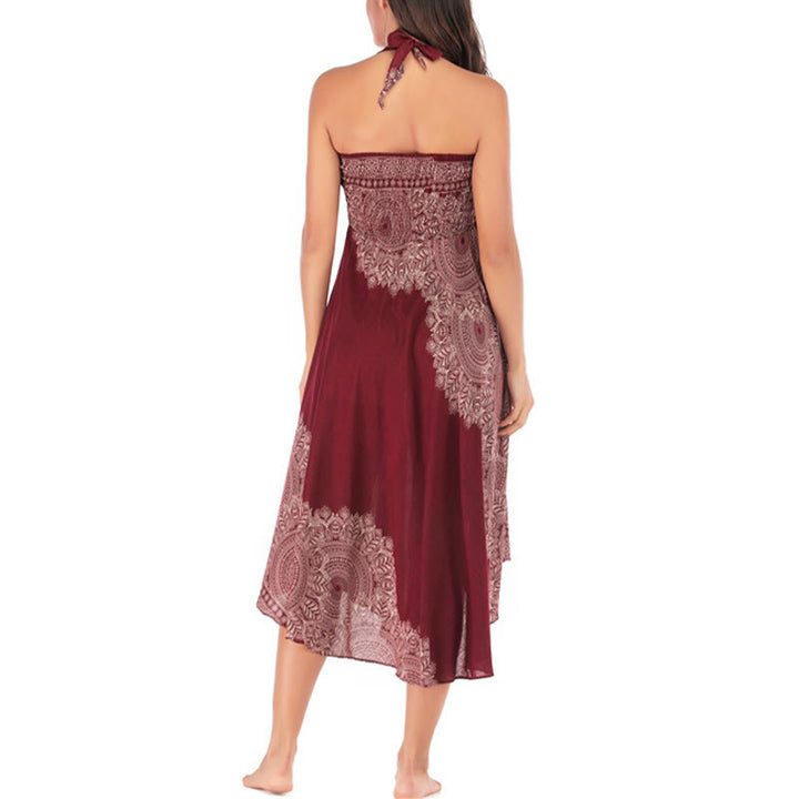 Buddha Stones Two Style Wear Boho Mandala Flower Beach Skirt Dress - image 28
