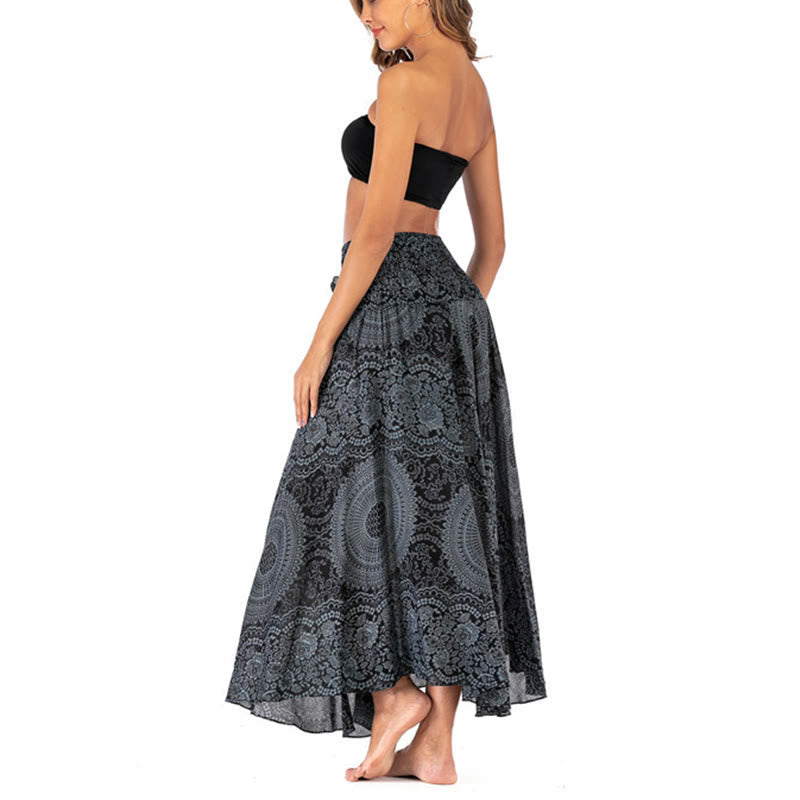 Buddha Stones Two Style Wear Boho Compass Rose Flower Skirt Dress - image 47