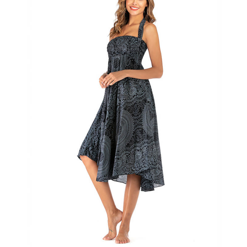 Buddha Stones Two Style Wear Boho Compass Rose Flower Skirt Dress - image 48