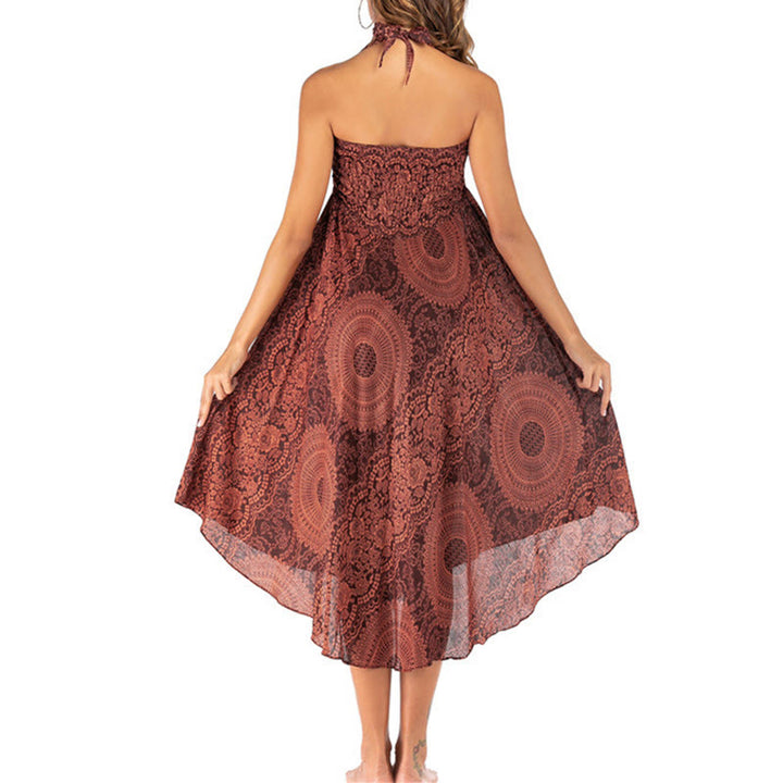 Buddha Stones Two Style Wear Boho Compass Rose Flower Skirt Dress